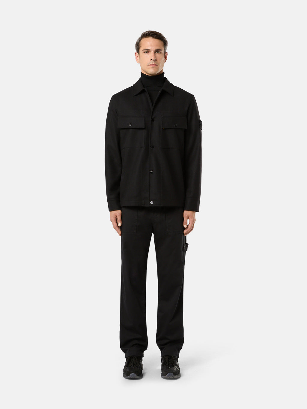 120F4 WOOL NYLON FLANNEL_STONE ISLAND GHOST PIECE